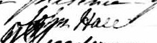 Signature de John Haser: 13 août 1842