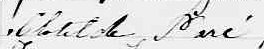 Signature de Clotilde Paré: 13 septembre 1869