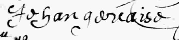 Signature de Johan Gervaise: 13 juin 1672