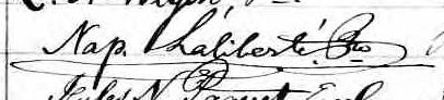Signature de Nap. Laliberté Ptre: 8 janvier 1872