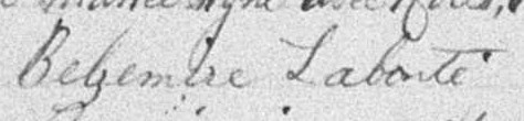 Signature de Belzemire Labonté: 28 septembre 1896 Signature de Belzemire Labonté: 28 septembre 1896