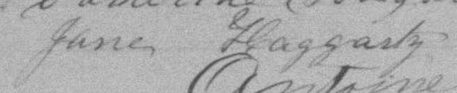 Signature de Jane Haggarty: 14 février 1887