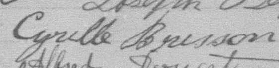Signature de Cyrille Brisson: 10 janvier 1888