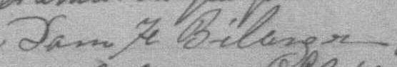 Signature de Dame F Bélanger: 6 février 1888