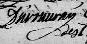 Signature de Dumuiray: 22 avril 1754