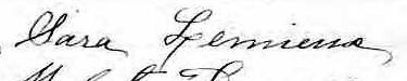 Signature de Sara Lemieux: 12 septembre 1875