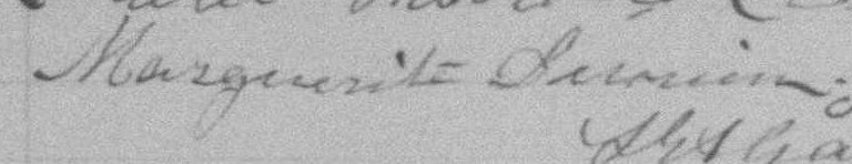 Signature de Marguerite Derouin: 9 février 1891