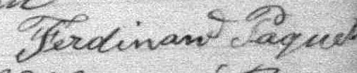 Signature de Ferdinand Paquet: 17 août 1891 Signature de Ferdinand Paquet: 17 août 1891