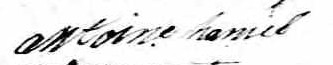 Signature d'Antoine Hamel: 7 novembre 1785