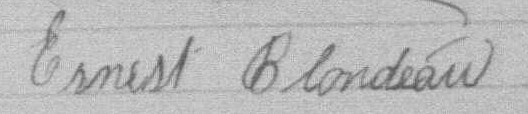 Signature d'Ernest Blondeau: 9 novembre 1892