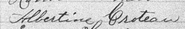 Signature d'Albertine Croteau: 16 août 1893