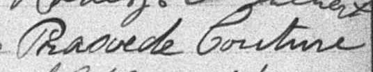 Signature de Praxede Couture: 2 avril 1894