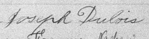 Signature de Joseph Dubois: premier octobre 1894