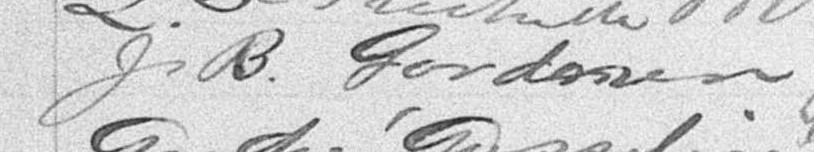 Signature de J B. Gardner: 14 octobre 1895