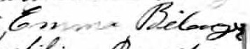 Signature d'Emma Bélanger: 10 avril 1899