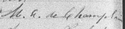 Signature de M. A. de Champlain: 8 février 1898