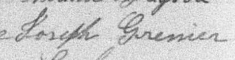 Signature de Joseph Grenier: 18 avril 1898