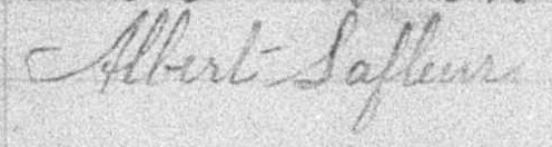Signature d'Albert Lafleur: 18 avril 1898