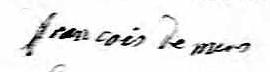 Signature de François Demers: 11 janvier 1820 Signature de François Demers: 11 janvier 1820