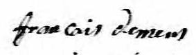 Signature de François Demers: 24 janvier 1826 Signature de François Demers: 24 janvier 1826
