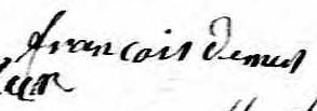 Signature de François Demers: 16 janvier 1827 Signature de François Demers: 16 janvier 1827
