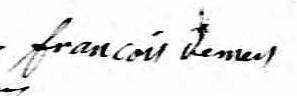 Signature de Francois Demers: 25 novembre 1828 Signature de Francois Demers: 25 novembre 1828