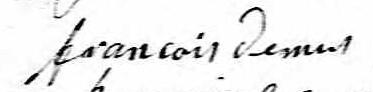 Signature de Francois Demers: 12 janvier 1830 Signature de Francois Demers: 12 janvier 1830