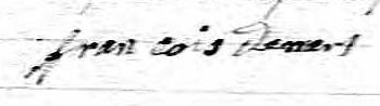 Signature de François Demers: 14 décembre 1833 Signature de François Demers: 14 décembre 1833