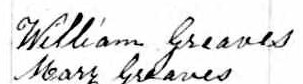 Signature de William Greaves: 27 avril 1866