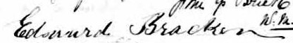 Signature d'Edward Bracken: 22 juillet 1873