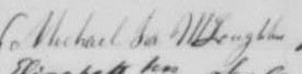 Signature de Michael Ira McLoughlin: 24 juillet 1853