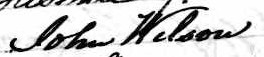 Signature de John Wilson: 3 mars 1841