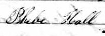 Signature de Phebe Hall: 27 août 1840