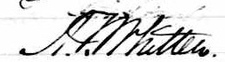 Signature de A. Whitten: premier octobre 1849