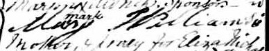 Signature de Mary Williamson: premier février 1852 Signature de Mary Williamson: premier février 1852