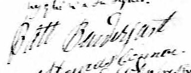 Signature de Patt Bundergast: 20 juillet 1830 Signature de Patt Bundergast: 20 juillet 1830