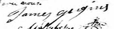 Signature de James Gugins: 14 décembre 1831 Signature de James Gugins: 14 décembre 1831