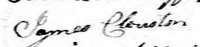 Signature de James Clouston: 14 avril 1823 Signature de James Clouston: 14 avril 1823