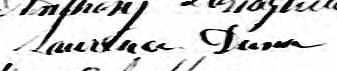 Signature de Laurence Dunn: premier octobre 1866 Signature de Laurence Dunn: premier octobre 1866