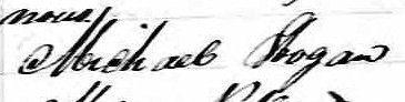 Signature de Michael Hogan: 13 août 1864