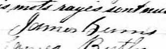 Signature de James Burns: 20 octobre 1863