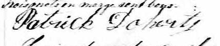 Signature de Patrick Doherty: 19 avril 1868