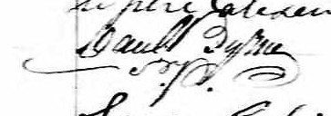 Signature de Daniel Byrne: 8 juillet 1843