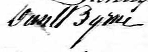 Signature de Daniel Byrne: 21 octobre 1848