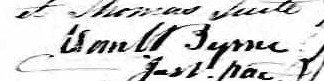 Signature de Daniel Byrne: premier juillet 1859