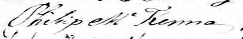 Signature de Philip McKenna: 14 février 1843 Signature de Philip McKenna: 14 février 1843