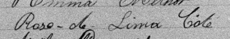 Signature de Rose-de-Lima Côté: 6 mai 1895