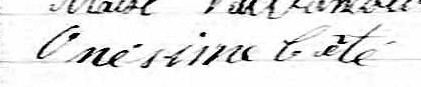 Signature d'Onésime Côté: 12 février 1867 Signature d'Onésime Côté: 12 février 1867