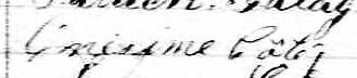 Signature d'Onesime Côté: 13 mai 1873 Signature d'Onesime Côté: 13 mai 1873