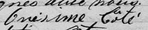 Signature de Onésime Côté: 16 novembre 1882 Signature de Onésime Côté: 16 novembre 1882